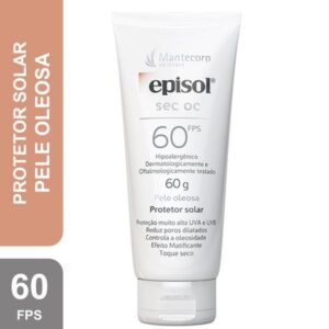 Protetor Solar Facial Episol SEC OC FPS 60 Pele Oleosa Com 60g