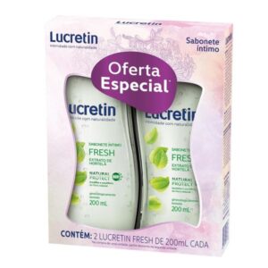 Sabonete Líquido Íntimo Lucretin Natural Protect Fresh Com 200ml Kit Com 2 Unidades