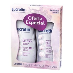 Sabonete Líquido Íntimo Lucretin Natural Protect Neutro Com 200ml Kit Com 2 Unidades