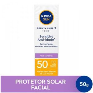 Protetor Solar Facial Nivea Sun Sensitive Anti-Idade FPS 50 Com 50g