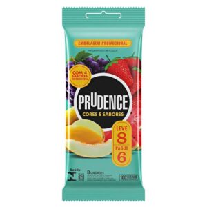 Preservativo Prudence Cor e Sabores Mix Leve 8 Pague 6 Unidades