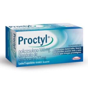 Proctyl 100mg + 27mg Supositório Com 15 Unidades Takeda