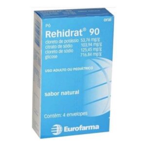 Rehidrat 90 Sabor Natural Pó Com 4 Envelopes de 13,95g Eurofarma