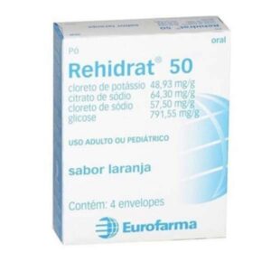 Rehidrat 50 Sabor Laranja Pó Com 4 Envelopes de 7,625g Eurofarma