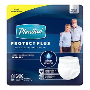 Roupa Intima Plenitud Protect Plus Tamanho G-XG Com 8 Unidades