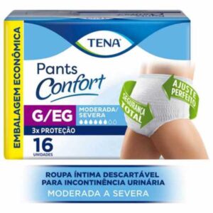Roupa Intima Tena Pants Confort Tamanho G-EG Com 16 Unidades