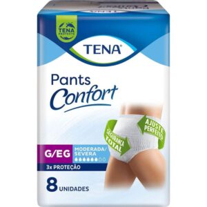 Roupa Intima Tena Pants Confort Tamanho G-EG Com 8 Unidades