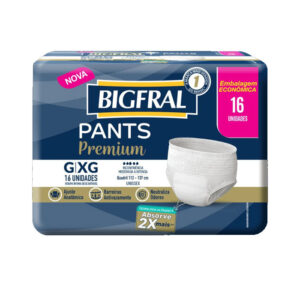Roupa Intima Bigfral Pants Premium Tamanho G-XG Com 16 Unidades