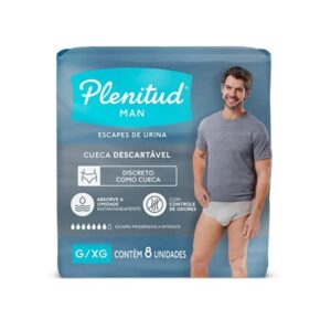 Roupa Intima Plenitud Man Tamanho G-XG Com 8 Unidades