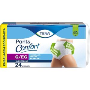 Roupa Intima Tena Pants Confort Tamanho G-EG Com 24 Unidades