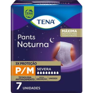 Roupa Intima Tena Pants Noturna Tamanho P-M Com 7 Unidades