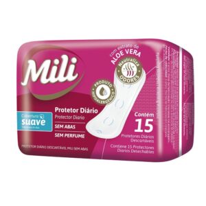 15366355984-7896104996492.jpg Protetor Diário Mili Suave Sem Abas Com 15 Unidades