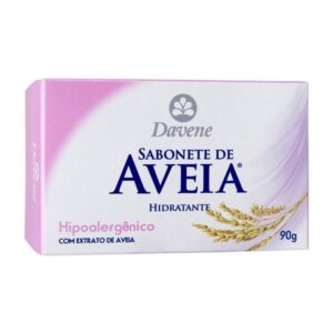 15366357209-7898085945001.jpg Sabonete em Barra Leite de Aveia Davene Hipoalergênico Com 90g