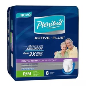 Roupa Íntima Plenitud Active Unissex Tamanho P-M Com 4 Unidades
