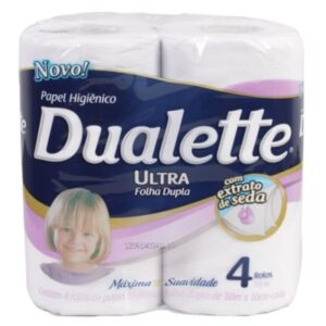 Papel Higiênico Dualette Elite Neutro Folha Dupla Com 4 Rolos de 30 Metros