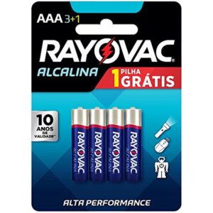 Pilha Alcalina AAA Rayovac 1,5V Com 4 Unidades