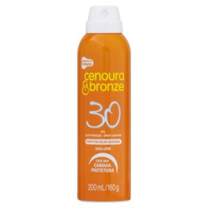 Protetor Solar Aerossol Cenoura e Bronze FPS 30 Com 200ml