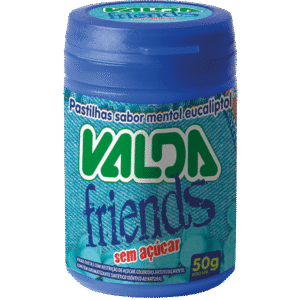 Pastilhas Valda Friends Mentol Sem Açúcar Pote Com 50g