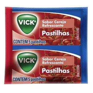 Pastilhas Vick Drops Sabor Cereja Com 5 Unidades