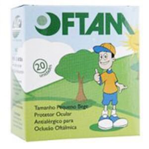 Protetor Ocular Oftam Tamanho Grande Bege Com 20 Unidades