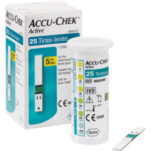 Tiras para Controle de Glicemia Accu-Chek Active Com 25 Unidades
