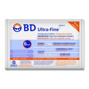 Seringa para Insulina BD Ultra-Fine 50ui 8mm Com 10 Unidades