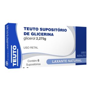 Supositório de Glicerina 2,30g Laxante Adulto Com 6 Unidades Teuto
