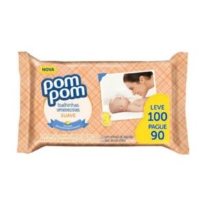 Toalha Umedecida Pompom Leve 100 Pague 90 Unidades