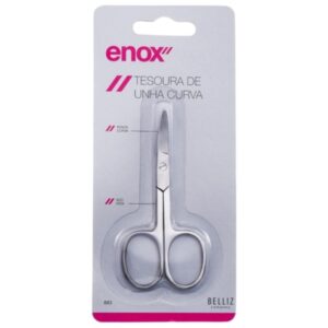 Tesoura de Unha Ponta Curva Enox Prata Ref-683 Unidade