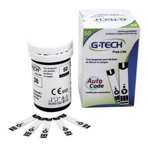 Tira Reagente Para Medição de Glicose Free Lite G-Tech Com 50 Unidades