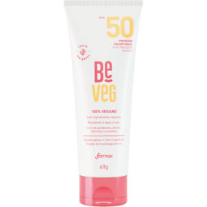 Protetor Solar Facial BeVeg 100% Vegano FPS 50 Com 60g