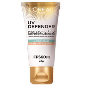 Protetor Solar Facial Loréal Paris UV Defender Cor Clara FPS 60 Com 40g