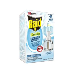 Repelente de Insetos Raid Elétrico Liquido Family 45 Noites Refil Com 32.9ml