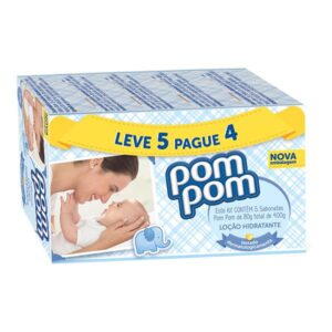 15366374304-7896012877807.jpg Sabonete em Barra Pom Pom Loção Hidratante Com 80g Leve 5 Pague 4 Unidades