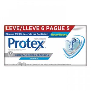 15366374618-7891024035511.jpg Sabonete em Barra Protex Limpeza Profunda Original Com 85g Leve 6 Pague 5 Unidades