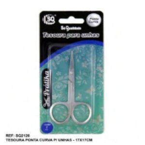 15366375695-d2bf1a50c652130fb5d89ccd22b616b8-1.jpg Tesoura Pequena Para Unhas Ponta Curva Inox Ref-SQ2126 Unidade