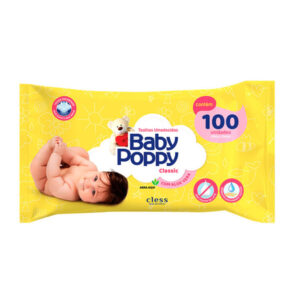 Toalha Umedecida Baby Poppy Com 100 Unidades