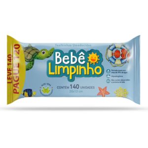 Toalha Umedecida Bebê Limpinho Com 140 Unidades