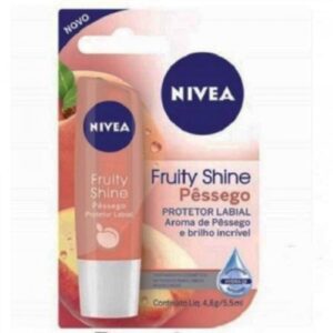 Protetor Labial NiveaLip Care Fruity Shine Pêssego Com 4,8g