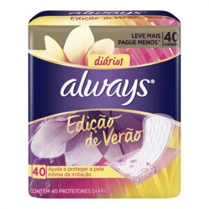 Protetor Diário Always Sensitive Sem Abas Com 40 Unidades