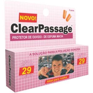 Protetor de Ouvido de Silicone ClearPassage Adulto Com 1 Par