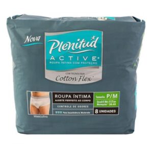 Roupa Intima Plenitud Real Fit Homem Tamanho P-M Com 8 Unidades