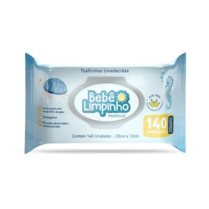 Toalha Umedecida Bebê Limpinho Premium Com 140 Unidades