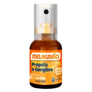 15366380247-fa2d48c8c0c9136fbb044de203d098ca.jpg Melagrião Spray Própolis e Gengibre Sabor Laranja Com 30ml