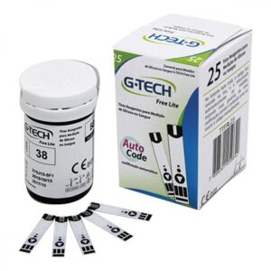 Tira Reagente Para Medição de Glicose Free Lite G-Tech Com 25 Unidades