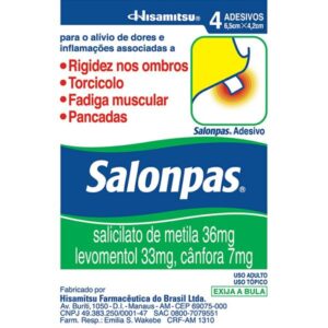 Salonpas Grande 13cm x 8,4cm Com 4 Adesivos Hisamitsu