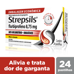 Strepsils 8,75mg Sabor Mel e Limão Com 24 Pastilhas Reckitt Benckiser