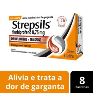 Strepsils 8,75mg Sabor Laranja Com 8 Pastilhas Reckitt Benckiser