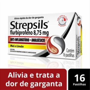 Strepsils 8,75mg Sabor Mel e Limão Com 16 Pastilhas Reckitt Benckiser