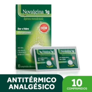 Novalgina 1g Sabor Limão Com 10 Comprimidos Efervescentes Sanofi Medley